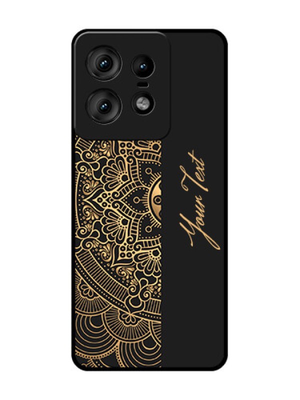 Custom Motorola Edge 50 Pro 5G Custom Glass Phone CaseMandala Art With Custom Text Design