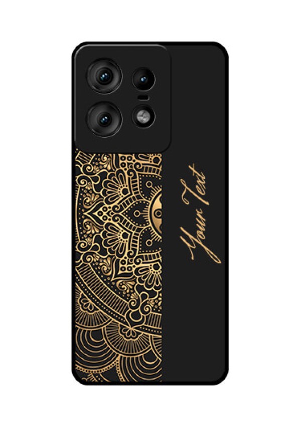 Motorola Edge 50 Pro 5G Custom Glass Phone CaseMandala Art With Custom Text Design