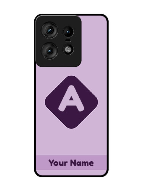 Custom Motorola Edge 50 Pro 5G Custom Glass Phone CaseCustom Letter In Curved Badge Design