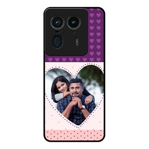 Motorola Edge 50 Ultra 5G Custom Glass Phone CaseViolet Love Dots Design