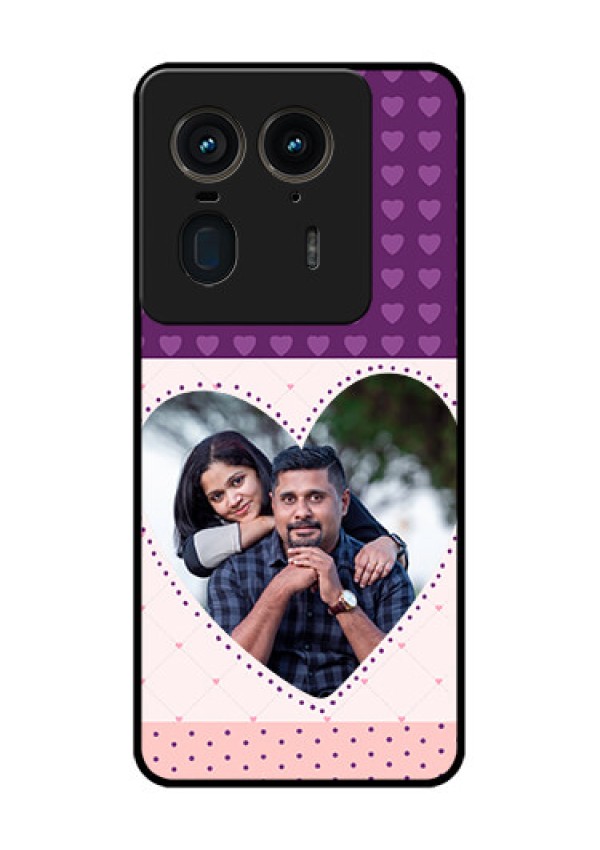 Motorola Edge 50 Ultra 5G Custom Glass Phone CaseViolet Love Dots Design