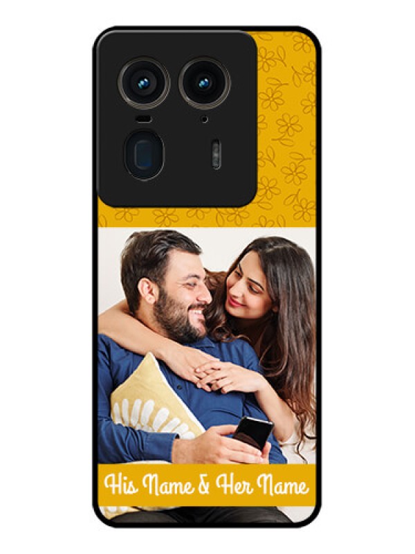 Custom Motorola Edge 50 Ultra 5G Custom Glass Phone CaseYellow Floral Design