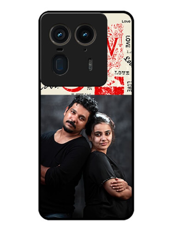 Custom Motorola Edge 50 Ultra 5G Custom Glass Phone CaseTrendy Love Design Case