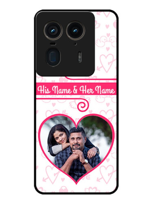 Custom Motorola Edge 50 Ultra 5G Custom Glass Phone CaseHeart Shape Love Design