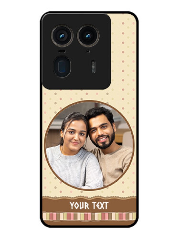Custom Motorola Edge 50 Ultra 5G Custom Glass Phone CaseBrown Dotted Mobile Case Design