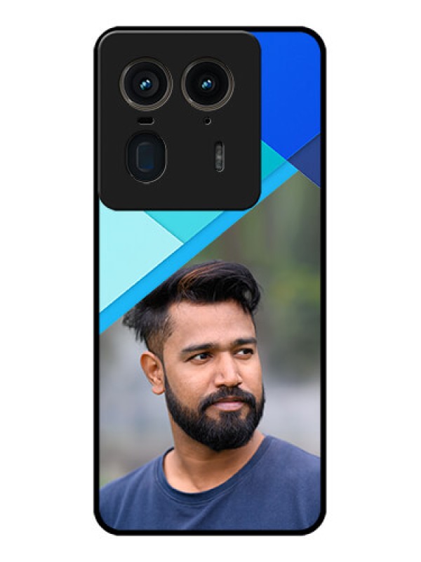 Custom Motorola Edge 50 Ultra 5G Custom Glass Phone CaseBlue Pattern Design