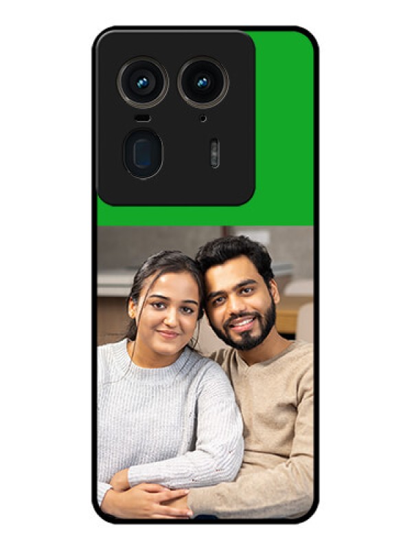 Custom Motorola Edge 50 Ultra 5G Custom Glass Phone CaseGreen Pattern Design