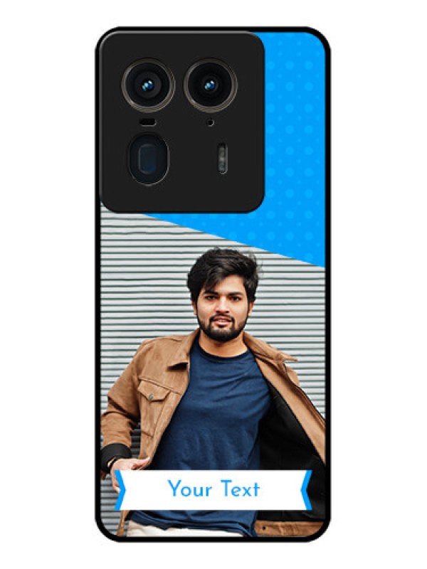 Custom Motorola Edge 50 Ultra 5G Custom Glass Phone CaseSimple Blue Color Design