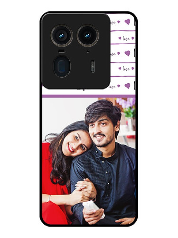 Custom Motorola Edge 50 Ultra 5G Custom Glass Phone CaseCouples Heart Design