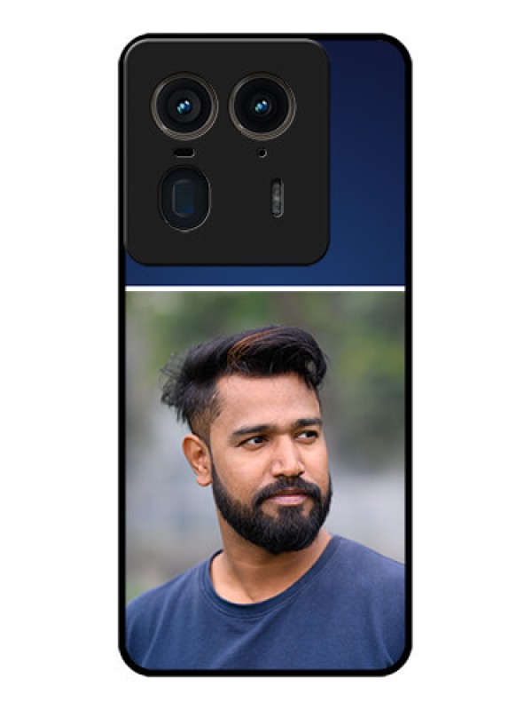 Custom Motorola Edge 50 Ultra 5G Custom Glass Phone CaseSimple Royal Blue Design