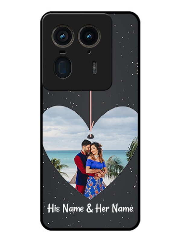 Custom Motorola Edge 50 Ultra 5G Custom Glass Phone CaseHanging Heart Design