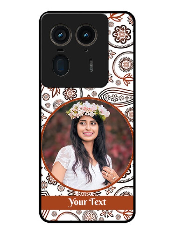 Custom Motorola Edge 50 Ultra 5G Custom Glass Phone CaseAbstract Flower Design