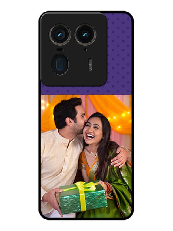 Custom Motorola Edge 50 Ultra 5G Custom Glass Phone CaseViolet Colored Pattern Design