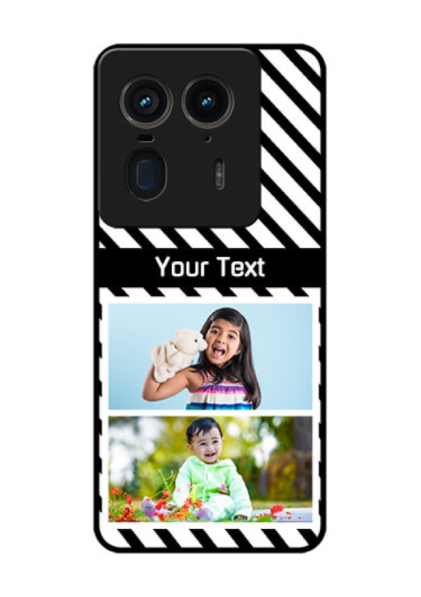 Motorola Edge 50 Ultra 5G Custom Glass Phone CaseBlack And White Stripes Design