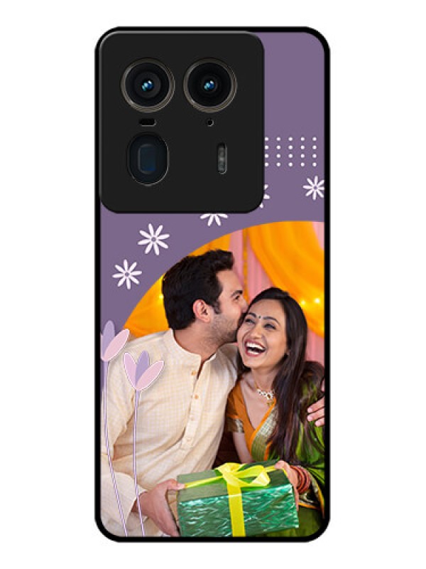 Custom Motorola Edge 50 Ultra 5G Custom Glass Phone CaseLavender Flowers Design