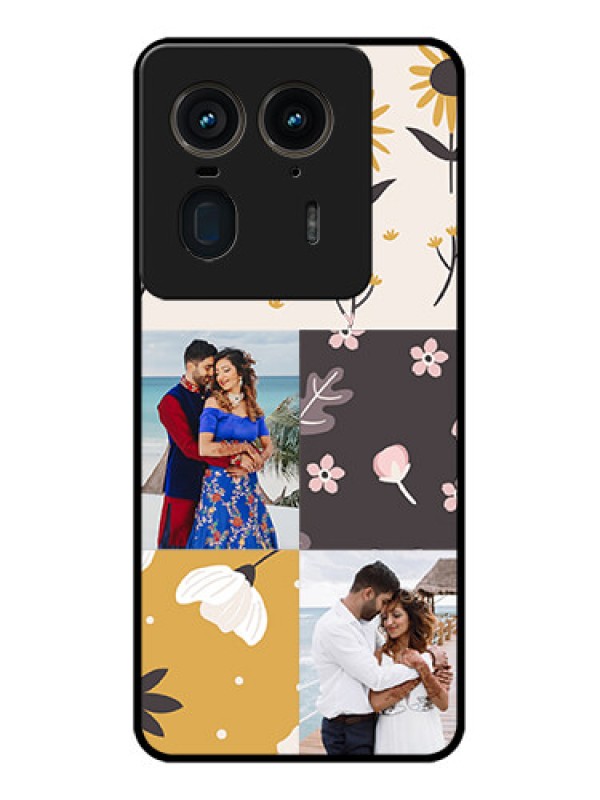 Custom Motorola Edge 50 Ultra 5G Custom Glass Phone Case3 Images With Floral Design