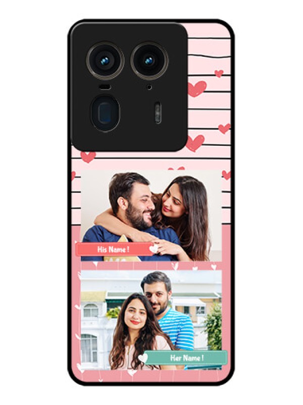 Custom Motorola Edge 50 Ultra 5G Custom Glass Phone CasePhoto With Heart Design