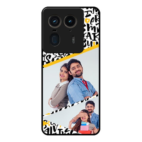 Motorola Edge 50 Ultra 5G Custom Glass Phone CaseLetters Pattern Design