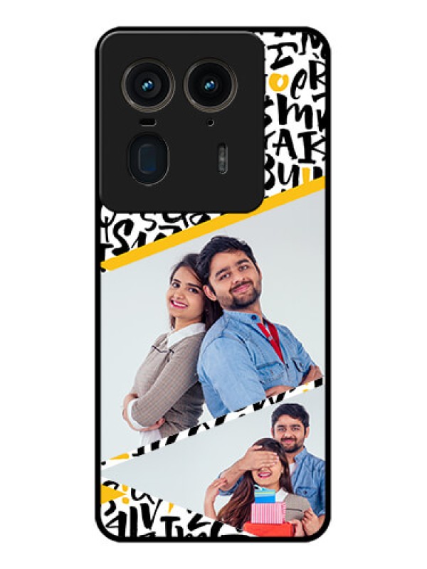 Custom Motorola Edge 50 Ultra 5G Custom Glass Phone CaseLetters Pattern Design