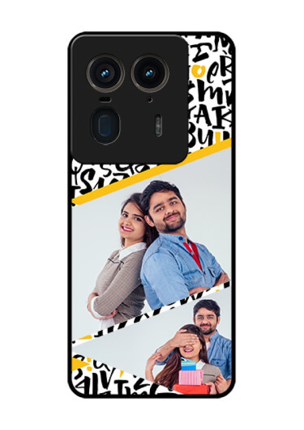 Motorola Edge 50 Ultra 5G Custom Glass Phone CaseLetters Pattern Design