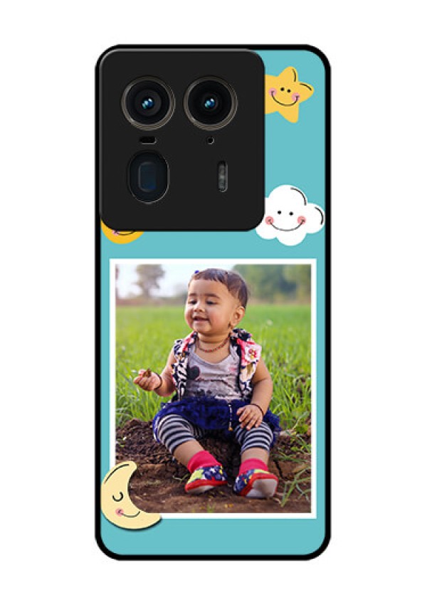 Motorola Edge 50 Ultra 5G Custom Glass Phone CaseSmiley Kids Stars Design