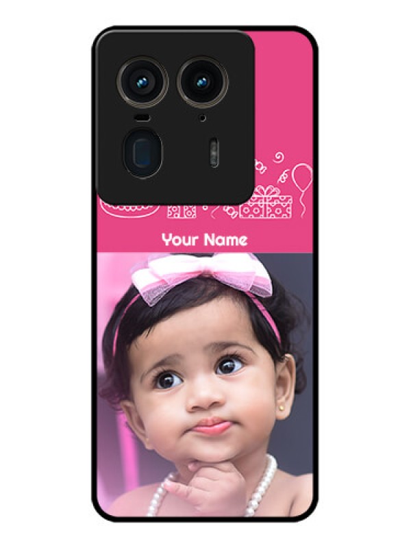 Custom Motorola Edge 50 Ultra 5G Custom Glass Phone CaseWith Birthday Line Art Design