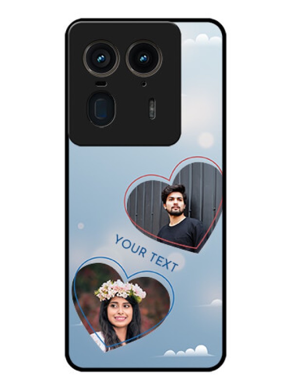 Custom Motorola Edge 50 Ultra 5G Custom Glass Phone CaseBlue Color Couple Design