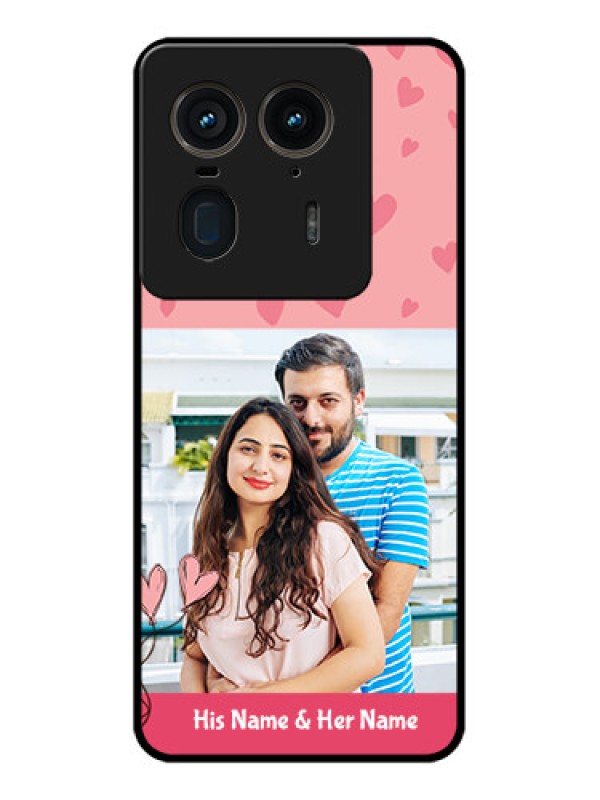 Custom Motorola Edge 50 Ultra 5G Custom Glass Phone CaseLove Design Peach Color