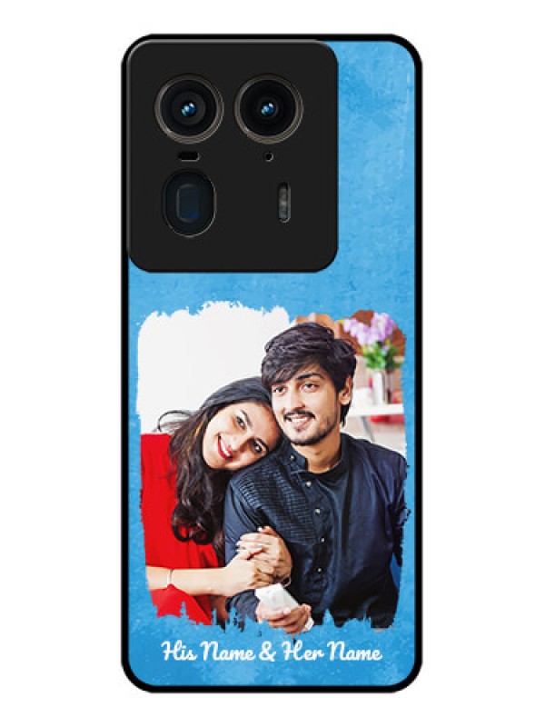 Custom Motorola Edge 50 Ultra 5G Custom Glass Phone Case - Blue Color Vintage Design