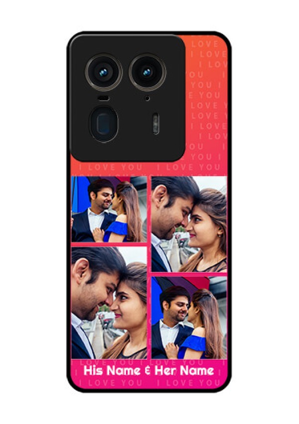 Motorola Edge 50 Ultra 5G Custom Glass Phone CaseI Love You Pink Design