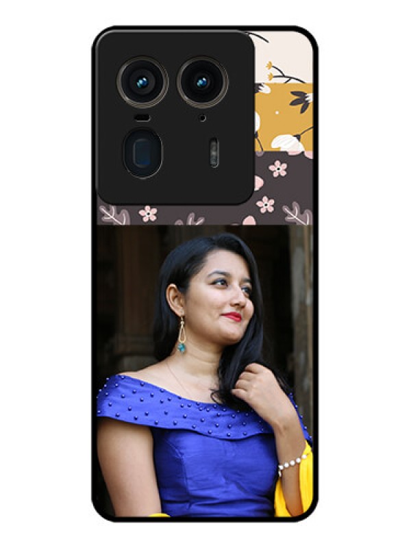 Custom Motorola Edge 50 Ultra 5G Custom Glass Phone CaseStylish Floral Design