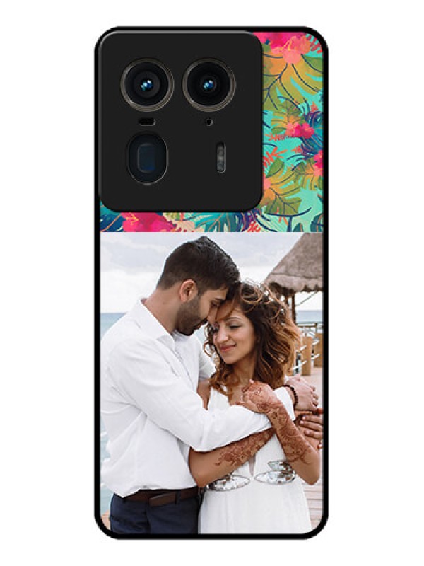 Custom Motorola Edge 50 Ultra 5G Custom Glass Phone CaseWatercolor Floral Design