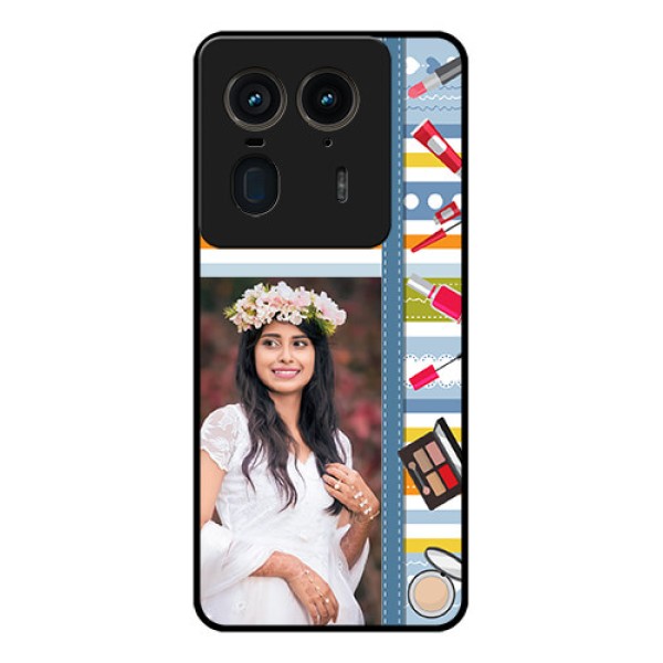 Motorola Edge 50 Ultra 5G Custom Glass Phone CaseMakeup Icons Design