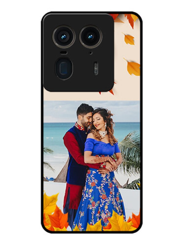 Custom Motorola Edge 50 Ultra 5G Custom Glass Phone CaseAutumn Maple Leaves Design