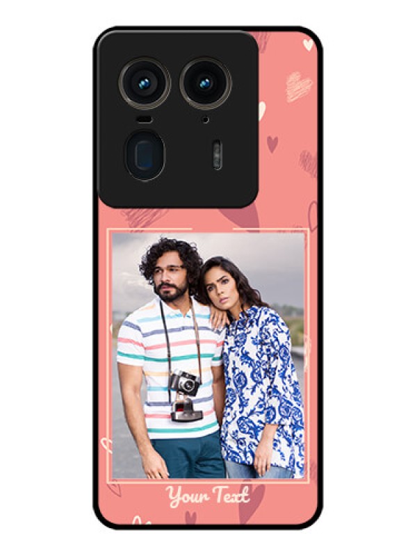 Custom Motorola Edge 50 Ultra 5G Custom Glass Phone CaseLove Doodle Art Design