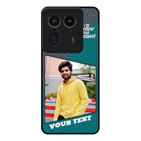 Motorola Edge 50 Ultra 5G Custom Glass Phone CaseBackground Pattern Design With Quote