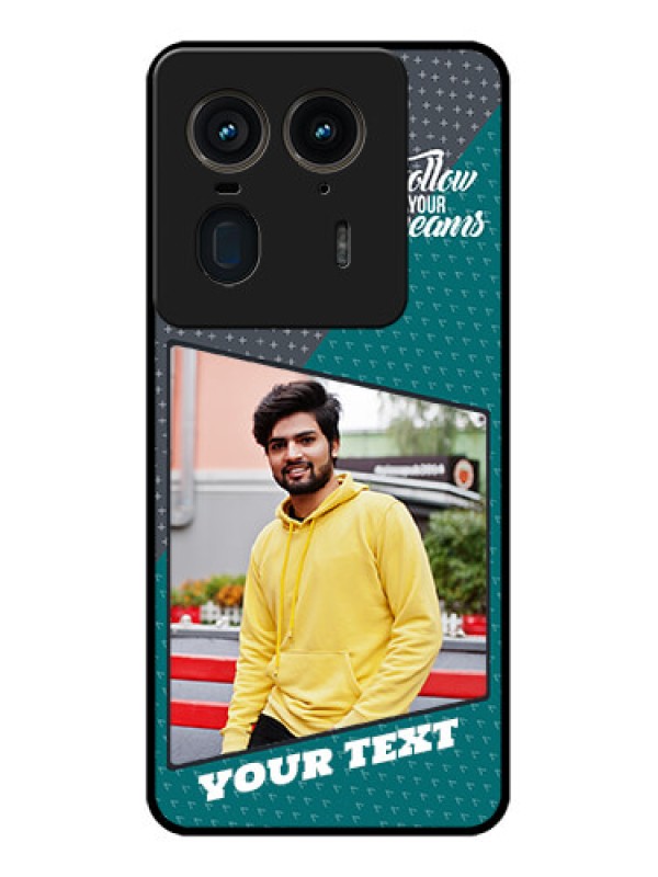 Custom Motorola Edge 50 Ultra 5G Custom Glass Phone CaseBackground Pattern Design With Quote