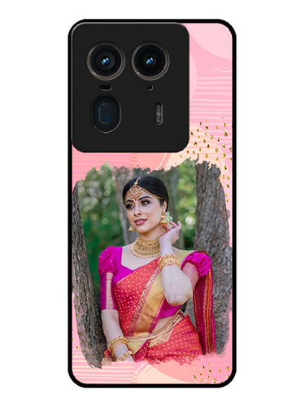 Custom Motorola Edge 50 Ultra 5G Custom Glass Phone CaseGold Glitter Splash Design