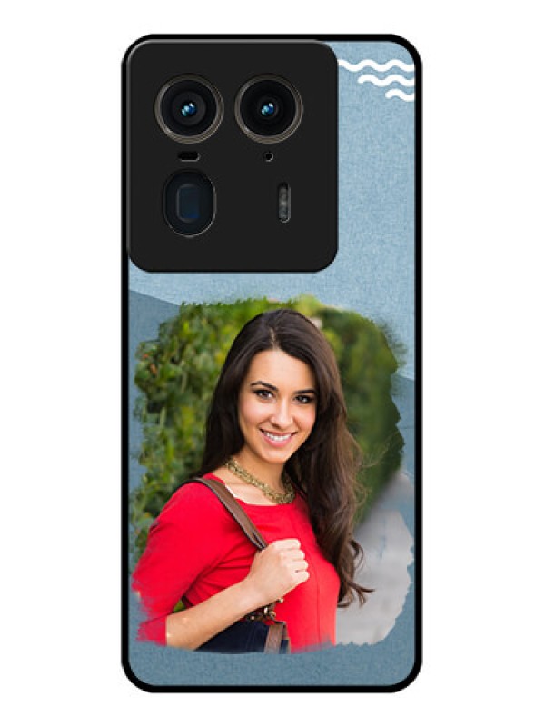 Custom Motorola Edge 50 Ultra 5G Custom Glass Phone CaseGrunge Line Art Design