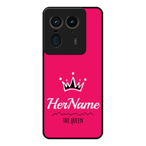 Motorola Edge 50 Ultra 5G Custom Glass Phone CaseQueen With Name Design Motorola Edge 50 Ultra 5G Custom Glass Phone CaseQueen With Name Design