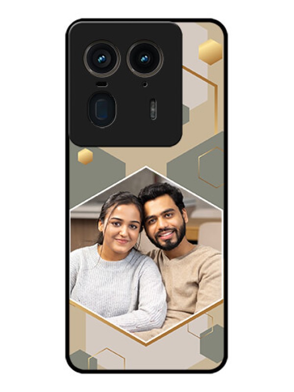 Custom Motorola Edge 50 Ultra 5G Custom Glass Phone CaseStylish Hexagon Pattern Design