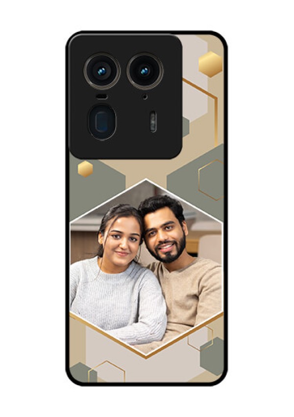 Motorola Edge 50 Ultra 5G Custom Glass Phone CaseStylish Hexagon Pattern Design