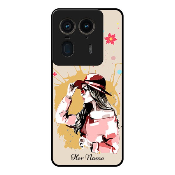 Motorola Edge 50 Ultra 5G Custom Glass Phone CaseWomen With Pink Hat Design Motorola Edge 50 Ultra 5G Custom Glass Phone CaseWomen With Pink Hat Design
