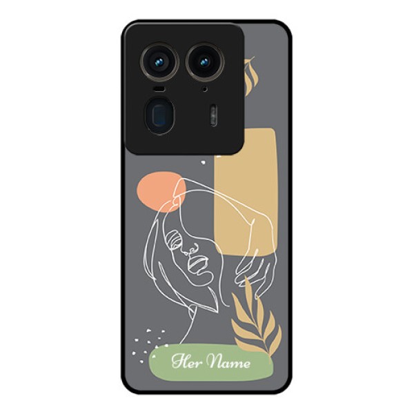 Motorola Edge 50 Ultra 5G Custom Glass Phone CaseGazing Woman Line Art Design Motorola Edge 50 Ultra 5G Custom Glass Phone CaseGazing Woman Line Art Design