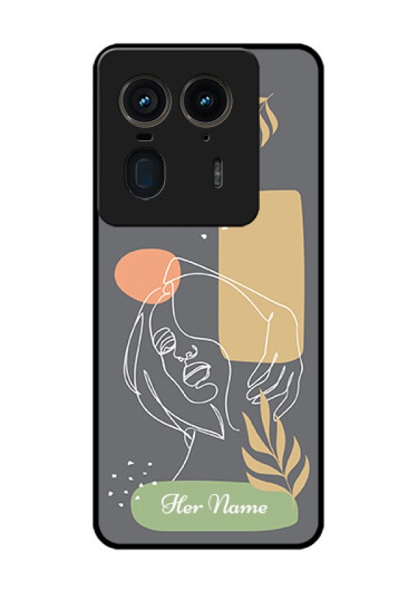 Motorola Edge 50 Ultra 5G Custom Glass Phone CaseGazing Woman Line Art Design