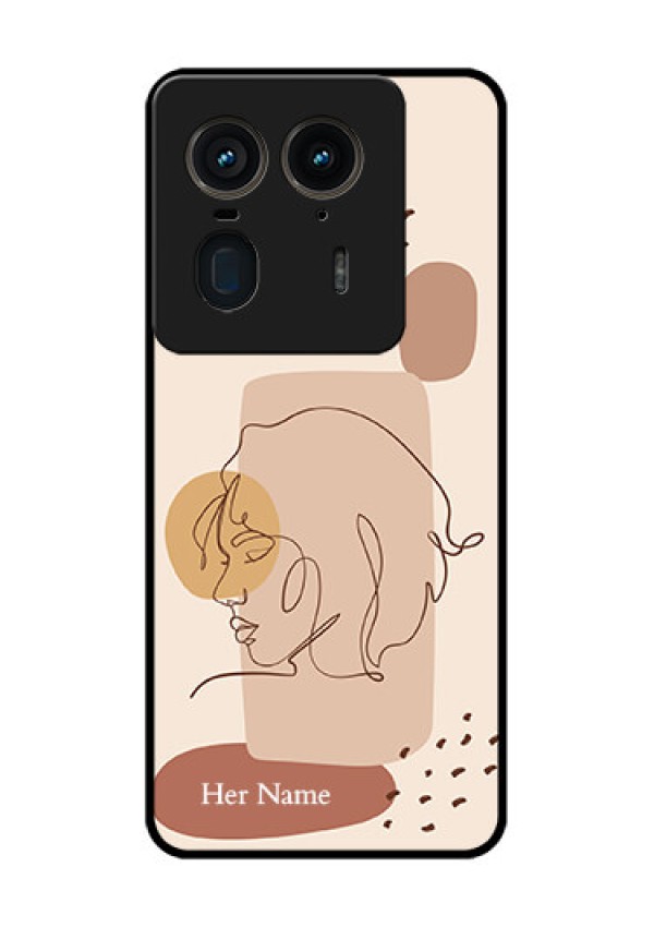 Motorola Edge 50 Ultra 5G Custom Glass Phone CaseCalm Woman Line Art Design