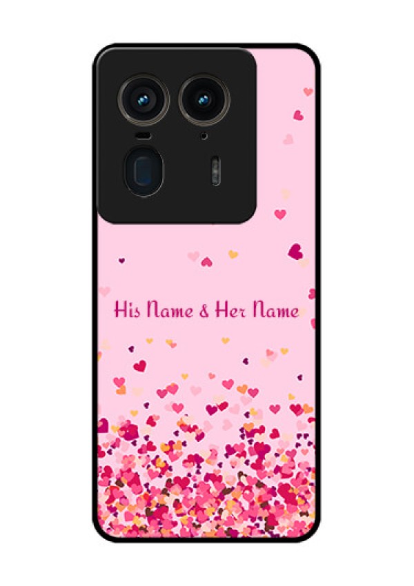 Motorola Edge 50 Ultra 5G Custom Glass Phone CaseFloating Hearts Design