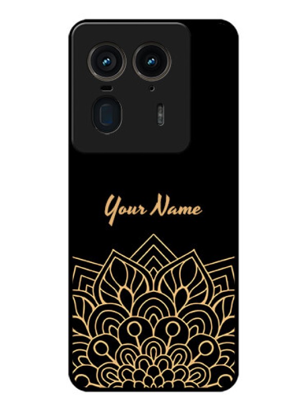 Custom Motorola Edge 50 Ultra 5G Custom Glass Phone CaseGolden Mandala Design