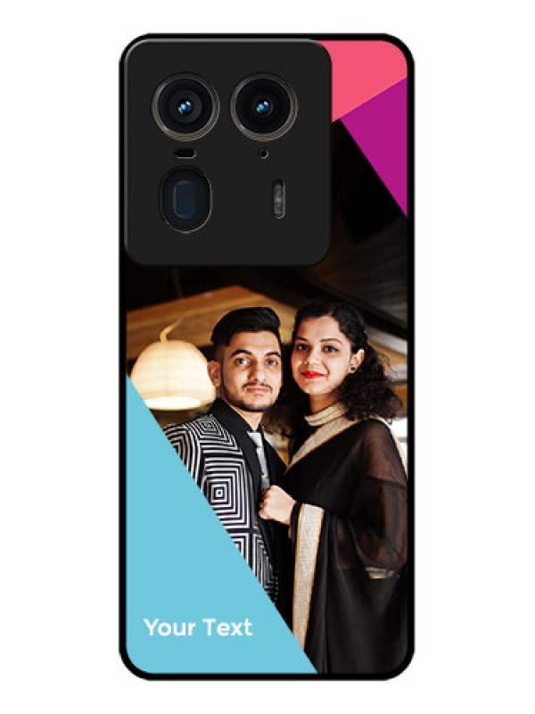 Custom Motorola Edge 50 Ultra 5G Custom Glass Phone CaseStacked Triple Colour Design