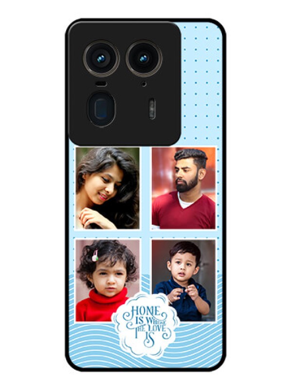 Custom Motorola Edge 50 Ultra 5G Custom Glass Phone CaseCute Love Quote With 4 Pic Upload Design